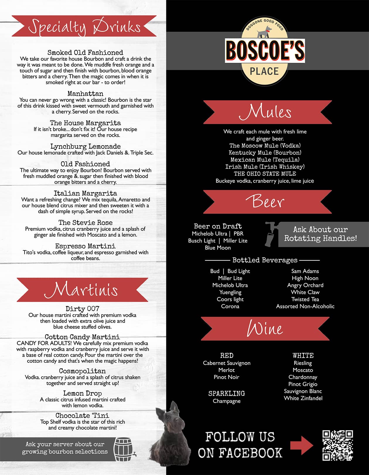 Drink Menu Boscoe’s Place | Covington, Ohio Drink Menu Boscoe's Place | Covington, Ohio